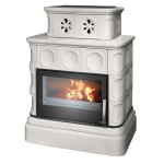 Kachlová kamna ABX Karelie s výměníkem 10,5kW, kachlový sokl, perle